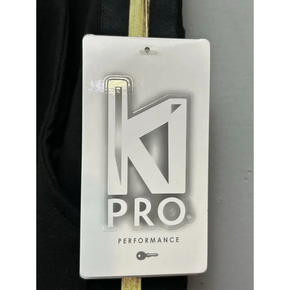 Ki Pro‎ Performance Joggers/Sweatpants Black Gold Striped Womens Small NEW